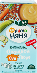 Суп-пюре овощной ФРУТОНЯНЯ с гречкой , с 6 месяцев, 200мл, детальное фото