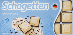 Шоколад белый SCHOGETTEN Stracciatella с кусочками обжаренных какао-бобов и темным шоколадом, 100г, фото