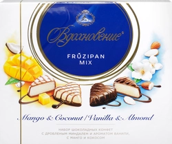 Конфеты ВДОХНОВЕНИЕ Fruzipan mix с манго и кокосом, с дробленым миндалем и ароматом ванили, 175г