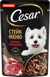 Корм влажный для собак CESAR Стейк Сочная говядина, 80г, вид