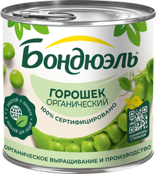 Горошек зеленый БОНДЮЭЛЬ Органик, 400г, вид