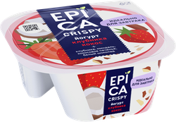 Йогурт EPICA Crispy с клубникой и кокосом 7,3%, без змж, 138г, фото