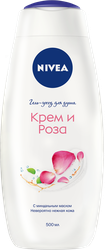 Гель для душа NIVEA Крем и роза, 500мл, крупный план
