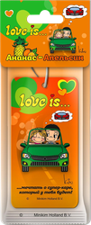 Ароматизатор автомобильный MIODORE Love Is... Ананас-Апельсин, подвесной, картинка