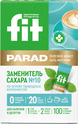 Заменитель сахара FITPARAD Стевия №10, в стиках, 100шт, вид