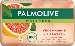 Туалетное мыло PALMOLIVE Натурэль Увлажнение и свежесть с цитрусовыми экстрактами и кремом, 90г, картинка