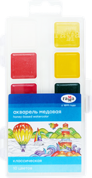 Акварель медовая ГАММА Классическая, без кисти, 10 цветов, изображение