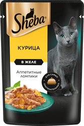 Корм консервированный для взрослых кошек SHEBA ломтики в желе с курицей, 75г, изображение