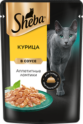 Корм консервированный для взрослых кошек SHEBA ломтики в соусе с курицей, 75г, вид