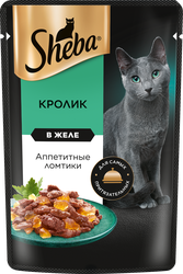Корм консервированный для взрослых кошек SHEBA ломтики в желе с кроликом, 75г, изображение