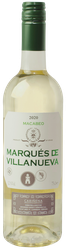 Вино MARQUES DE VILLANUEVA Макабео Кариньена ординарное сортовое белое сухое, 0.75л, изображение