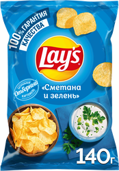 Чипсы картофельные LAY'S Сметана и зелень, 140г, изображение