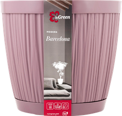 Горшок для цветов с поддоном INGREEN Barcelona 6,5л d=24см, цвет морозная слива, Арт. IG623110053, детальное фото