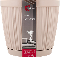 Горшок для цветов с поддоном INGREEN Barcelona 6,5л d=24см, цвет молочный шоколад, Арт. IG623110047, фотография