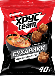 Сухарики ржано-пшеничные ХРУСTEAM Том Ям с креветкой, 40г, вид