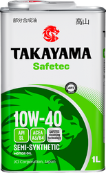 Масло моторное TAKAYAMA полусинтетическое SAE 10W-40 API SL/СF, 1л, крупный план