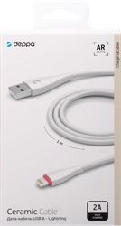 Дата-кабель DEPPA Ceramic USB – Lightning, 1м, белый