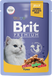 Корм консервированный для взрослых кошек BRIT Premium Тунец в желе, 85г, картинка