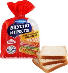 Хлеб пшеничный КОЛОМЕНСКОЕ Тостовый, 320г, крупный план