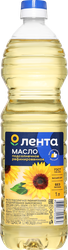 Масло подсолнечное ЛЕНТА рафинированное дезодорированное высший сорт, 1л, фотография