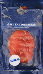 Форель слабосоленая РЫБНИК ломтики, 100г, фотография
