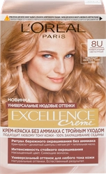 Краска для волос EXCELLENCE Creme 8U универсальный светло- русый, 192мл