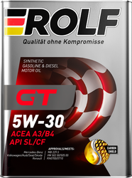 Масло моторное ROLF GT SAE 5W-30, ACEA A3/B4, синтетическое, 4л, фотография