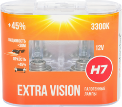 Лампа галогенная для автомобиля AUTOSTANDART Extra Vision +45%, H7-12V,  55W, PX26d, Арт. 106017/-11, 2шт, детальное фото
