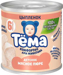 Пюре мясное ТЕМА Цыпленок, с 6 месяцев, 90г, детальное фото
