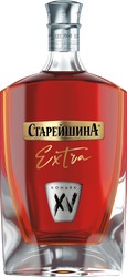 Коньяк СТАРЕЙШИНА Экстра старый КС 15 лет 40%, 0.5л, картинка