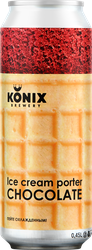 Напиток пивной KONIX BREWERY Ice Cream Porter Chocolate нефильтрованный пастеризованный 7%, 0.45л, фото