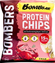 Чипсы цельнозерновые протеиновые BOMBBAR со вкусом краб, 50г