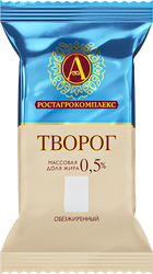 Творог А.РОСТАГРОКОМПЛЕКС обезжиренный, без змж, 180г, изображение