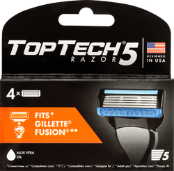 Кассеты сменные для бритья TOPTECH Razor 5, 4шт, фотография