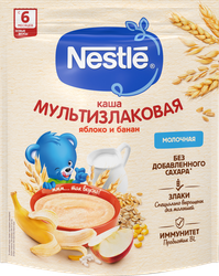 Каша мультизлаковая NESTLE молочная, с яблоком и бананом, с 6 месяцев, 200г, фото
