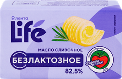 Масло сливочное ЛЕНТА LIFE безлактозное 82,5%, без змж, 150г, фотография