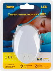 Светильник-ночник IEK 007, овал, 3 цвета, 220В, изображение