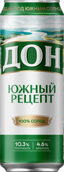 Пиво светлое ДОН Южный рецепт пастеризованное 4,6%, 0.45л, фото