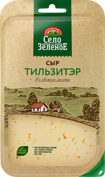 Сыр СЕЛО ЗЕЛЕНОЕ Тильзитер 50%, нарезка, без змж, 130г, крупный план