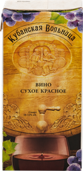 Вино КУБАНСКАЯ ВОЛЬНИЦА красное сухое, 1л, картинка