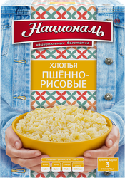 Хлопья пшенно-рисовые НАЦИОНАЛЬ, 400г, крупный план