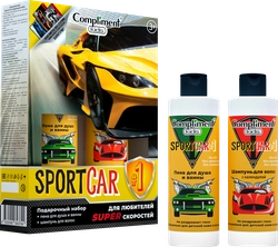 Набор подарочный для детей COMPLIMENT Kids Sportcar 1 желтый: Пена для душа и ванны, 250мл + Шампунь для волос с календулой, 250мл + Магнит