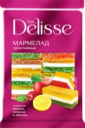 Мармелад желейный DELISSE Трехслойный, резаный, 300г