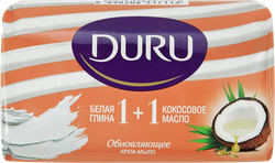 Крем-мыло DURU 1+1 Глина&Кокос масло, 80г, фото