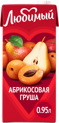 Напиток сокосодержащий ЛЮБИМЫЙ Абрикосовая груша, 0.95л, изображение
