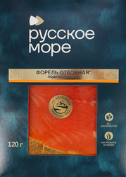 Форель подкопченная РУССКОЕ МОРЕ филе-ломтики, 120г, картинка