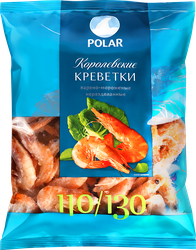 Креветки Королевские варено-мороженые POLAR неразделанные 110/130, 500г, фото