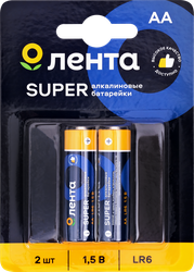 Элемент питания ЛЕНТА АА, LR6, 1,5В, алкалиновый Арт. ALR602, 2шт, изображение
