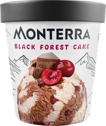 Мороженое MONTERRA Шоколадно-вишневый торт 10,4%, без змж, картонный 
стакан, 300г