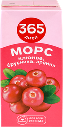 Морс 365 ДНЕЙ Клюква, брусника, арония, 1л, фотография